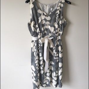 Gray and cream floral dress