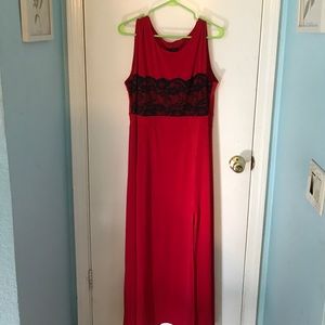 Sexy Plus Size Red Black dress