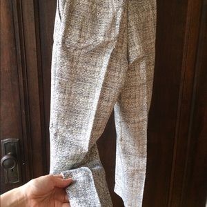 BODEN Bistro Crop Trousers Metallic Cream