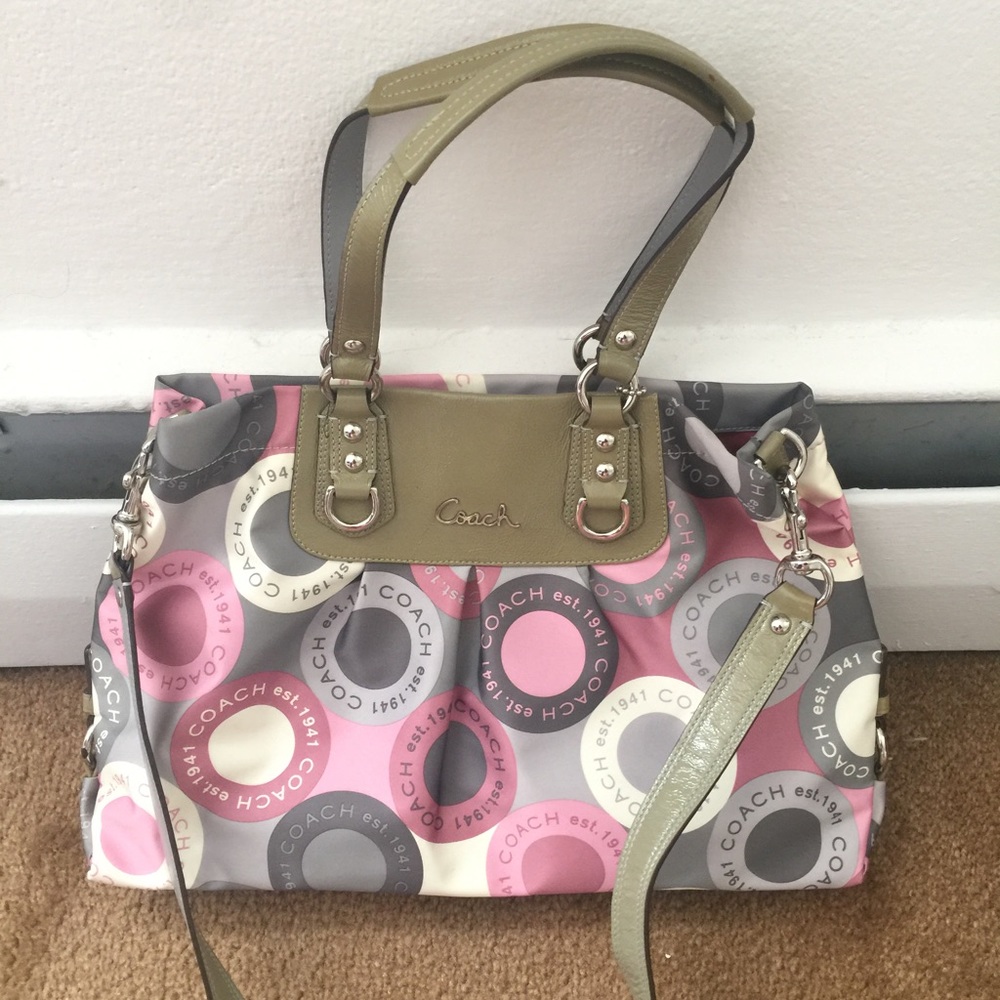 NWOT Coach Ashley Carry All Satchell Pink-Silver