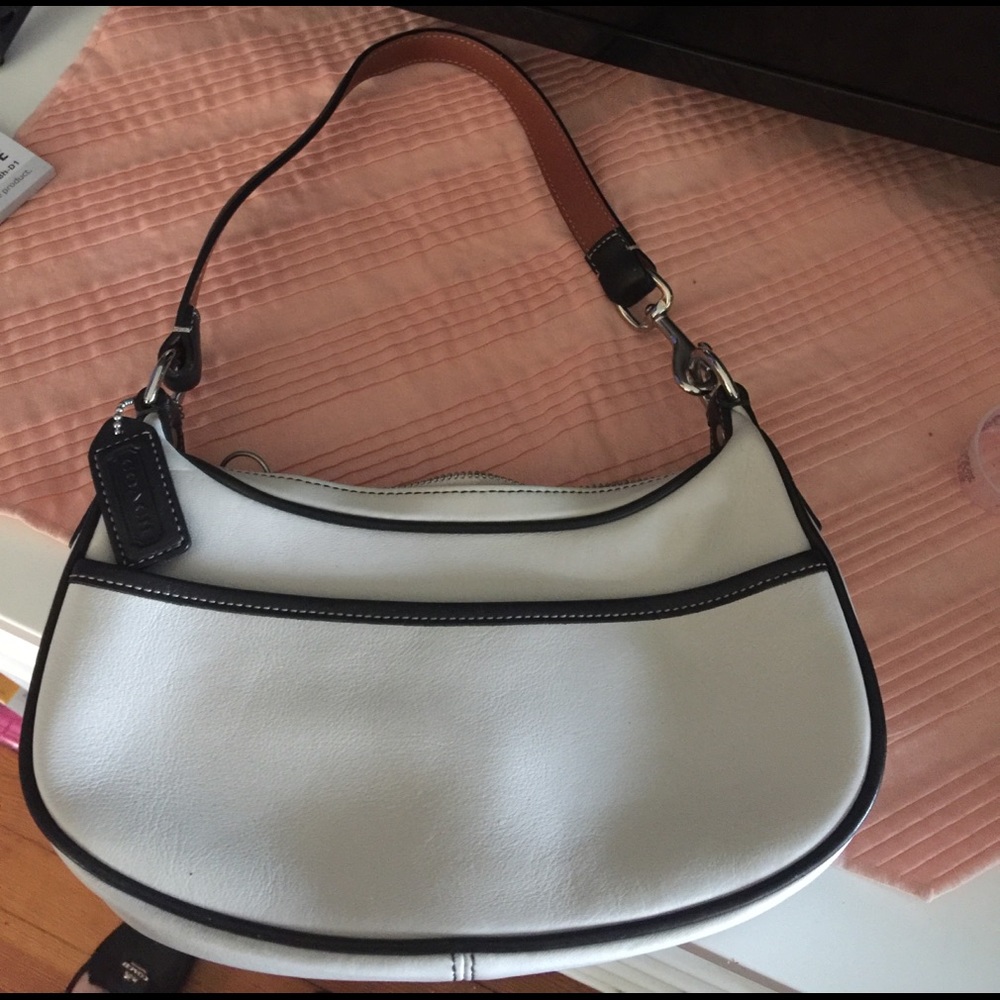 Vintage White and Blue Coach purse