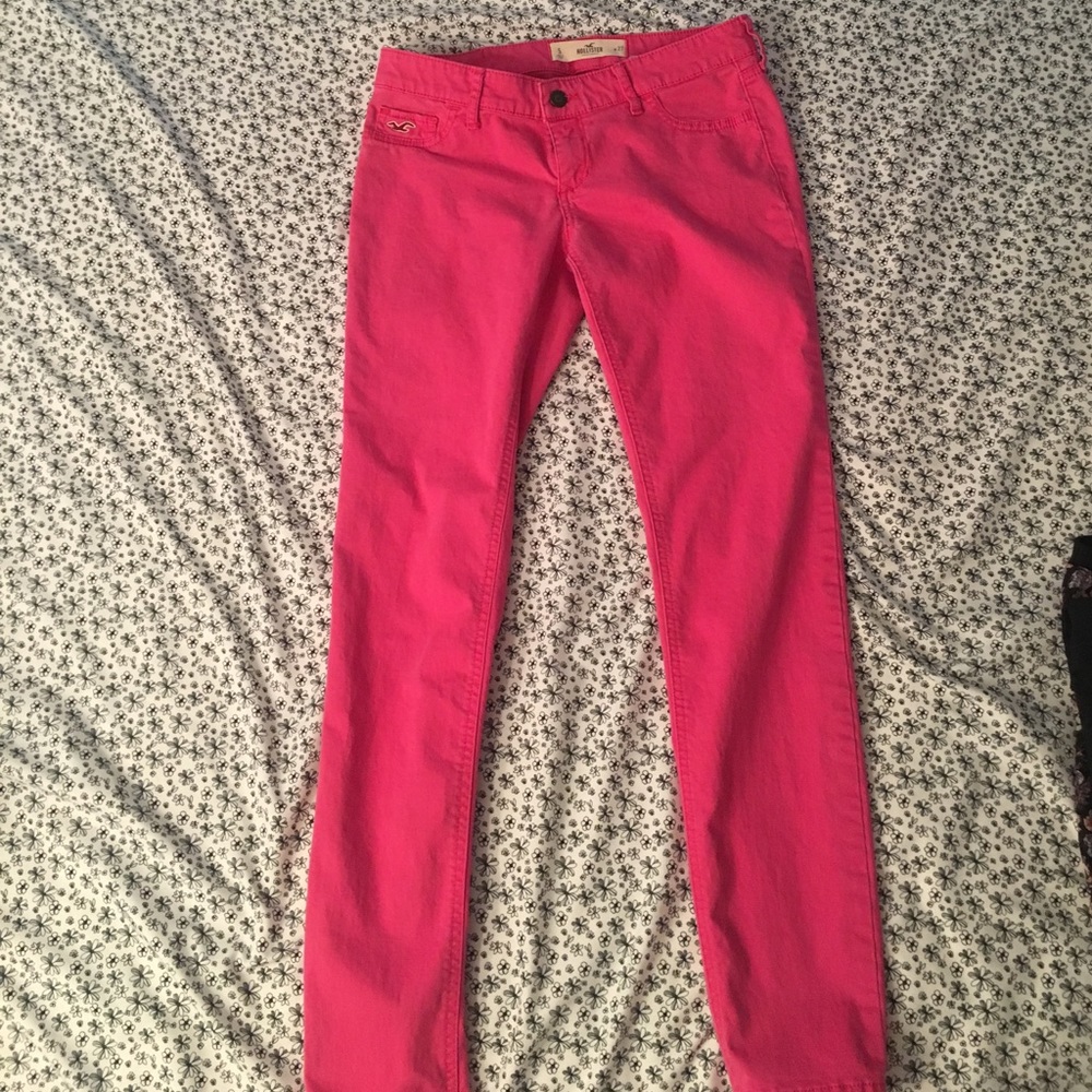 Pink hollister skinny jeans!