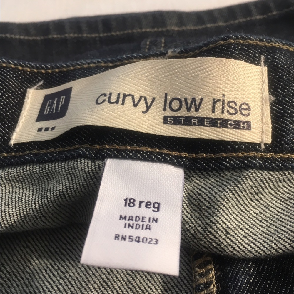 (SOLD)New!GAP Dark Wash Low Rise Curvy Jeans Sz18R - Picture 2 of 6