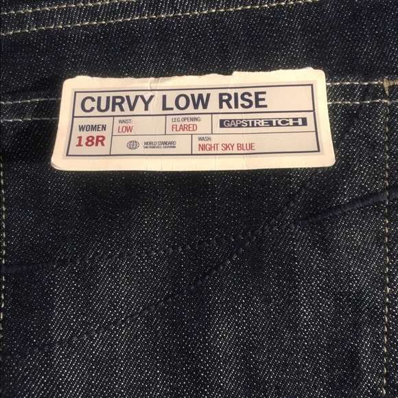 (SOLD)New!GAP Dark Wash Low Rise Curvy Jeans Sz18R - Picture 5 of 6