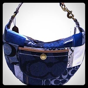 Coach Denim Patchwork Hobo Purse