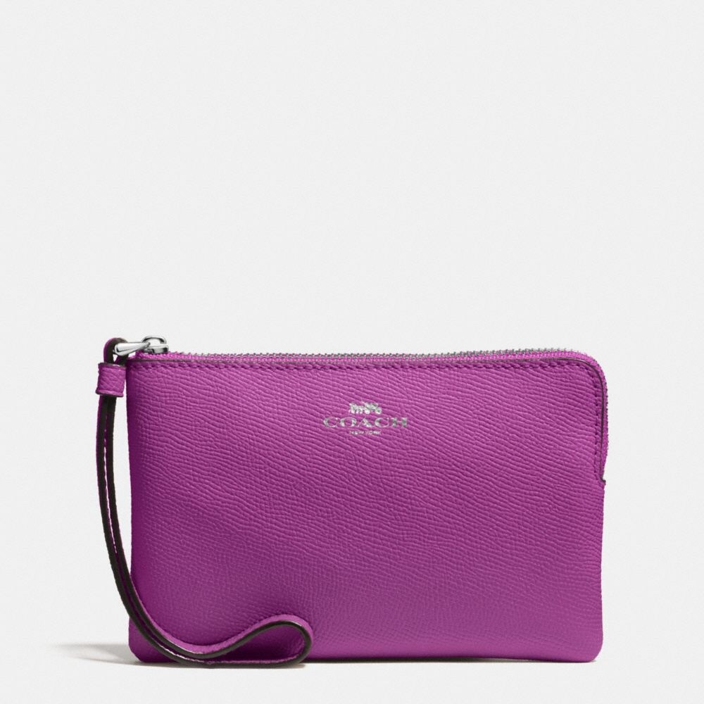 🩵SALE🩵 Coach Corner Zip Wristlet in Crossgrain Leather