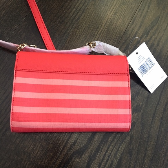 NWT Kate Spade Striped Red & Pink Crossbody Bag - Picture 4 of 7