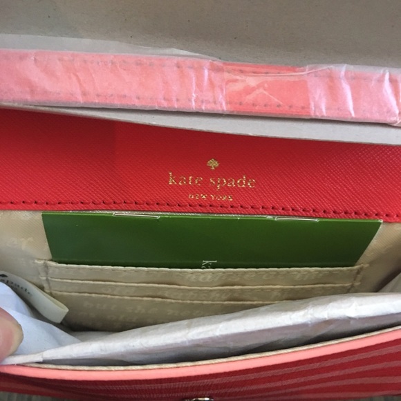 NWT Kate Spade Striped Red & Pink Crossbody Bag - Picture 5 of 7