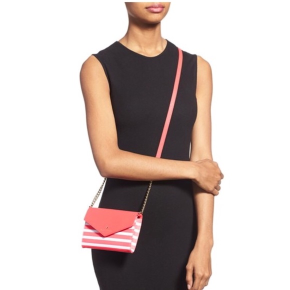 NWT Kate Spade Striped Red & Pink Crossbody Bag - Picture 7 of 7