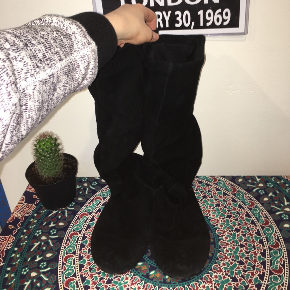 Steve Madden Tianna black suede slouchy boots