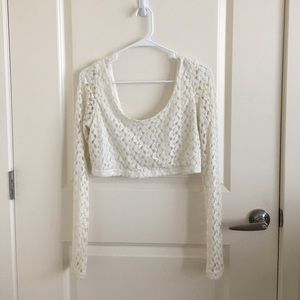 White floral crop top