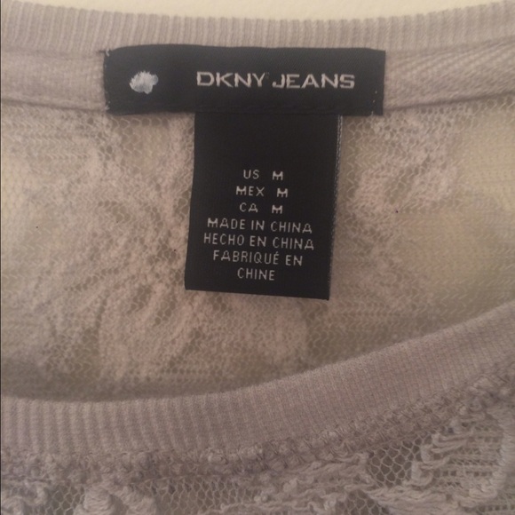 "DKNY" Jeans Company 2 Pc Lace Gray Top w/Camisole - Picture 5 of 6