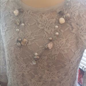 "DKNY" Jeans Company 2 Pc Lace Gray Top w/Camisole