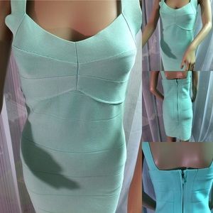 Sea green Bandage dress