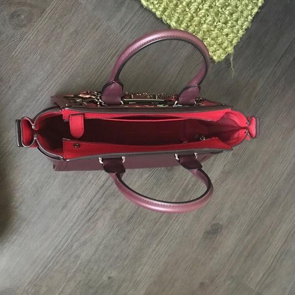 Plum leather Coach bag - Picture 3 of 4