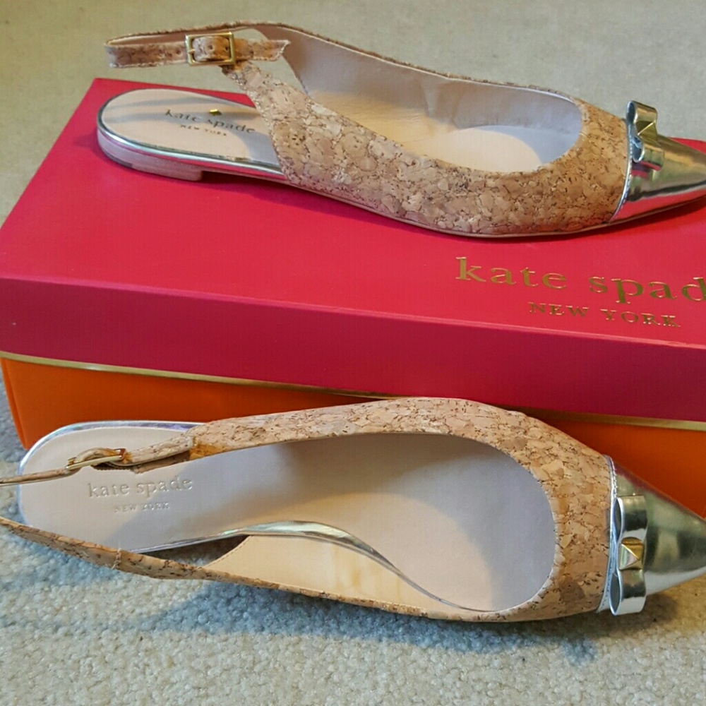 Katespade Spade Ginny cork flats size 10.5