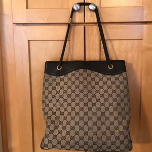 Authentic Gucci Canvas Monogram Tote Bag