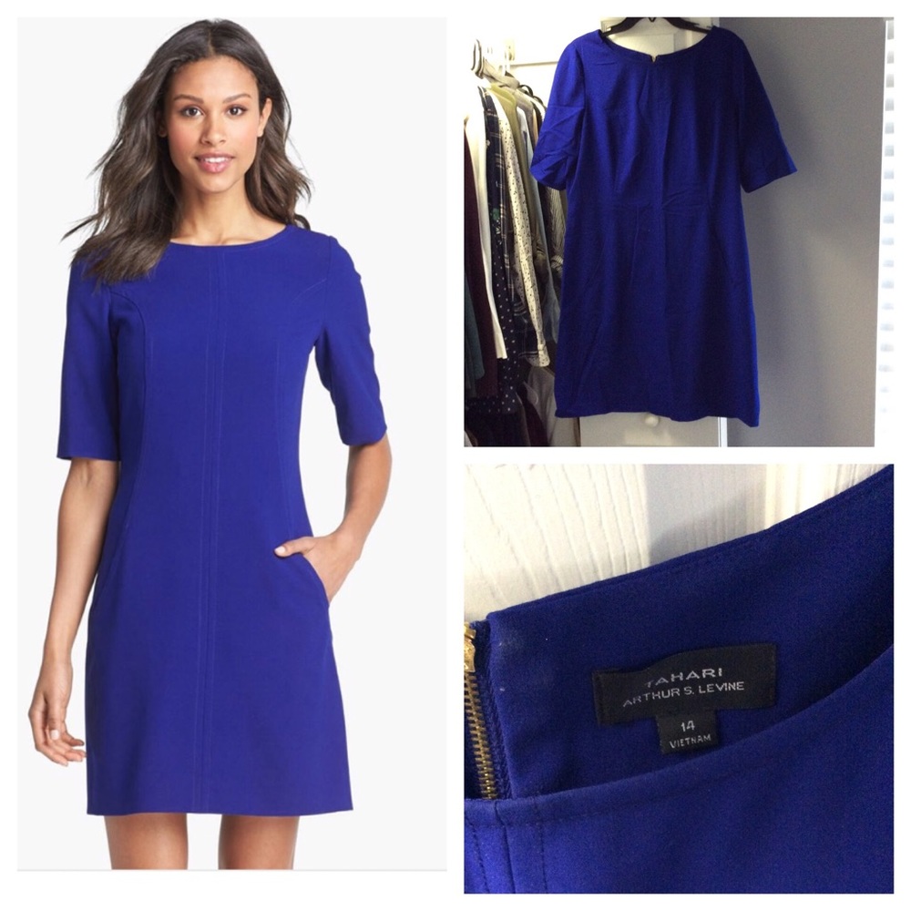 Tahari Seamed A-Line Dress