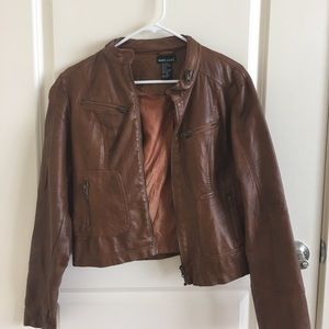 Brown leather jacket