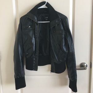 Black leather jacket
