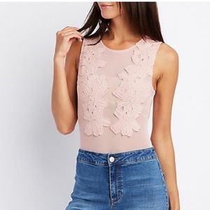 Mesh and Crochet Bodysuit NWT