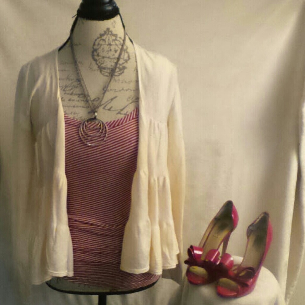 Elie Tahari Cardi with Tiered Ruffles ~ So Cute!