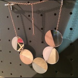 Mirrored circles necklace with pastel accents Mirrored circles necklace with pastel accents