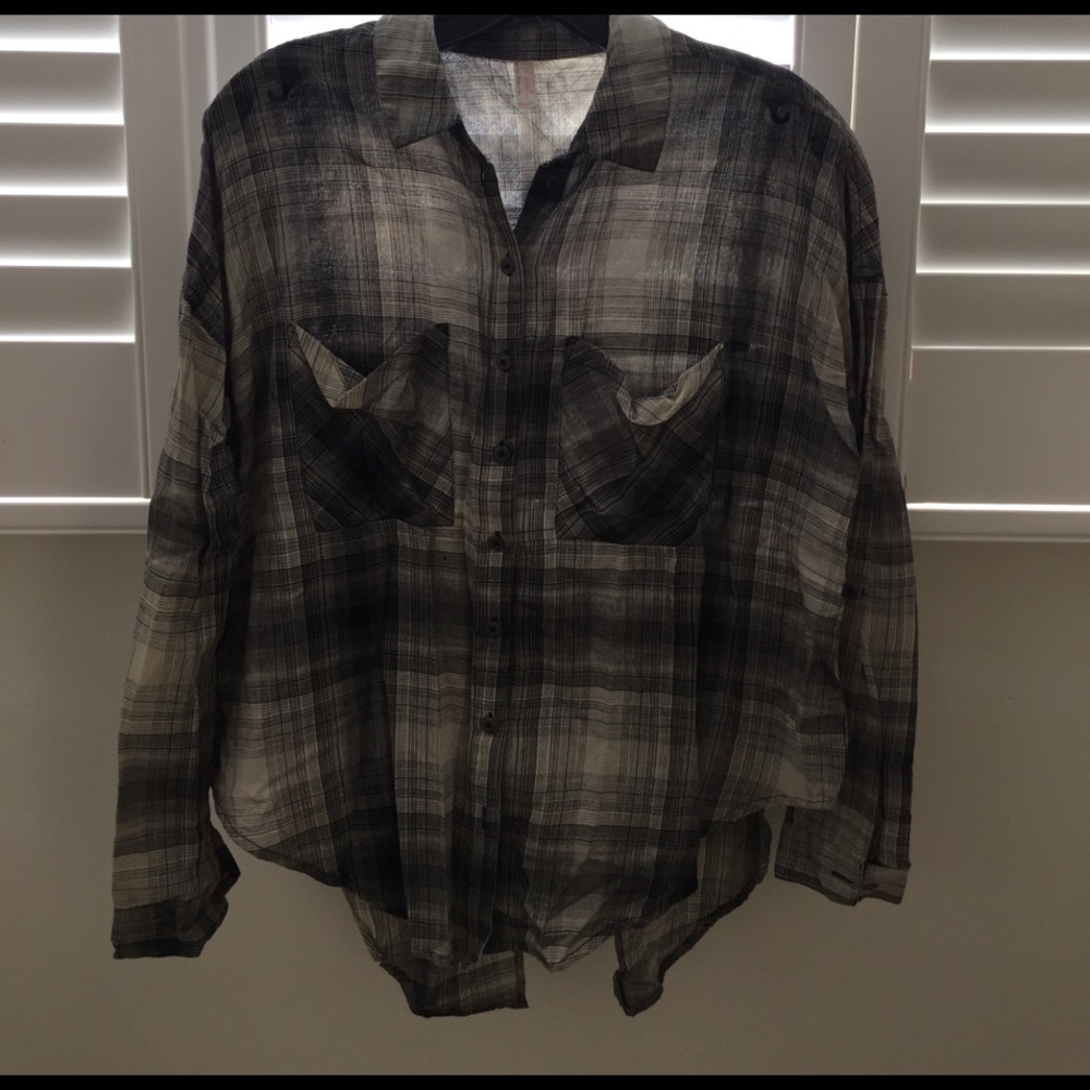 Free People open back flannel