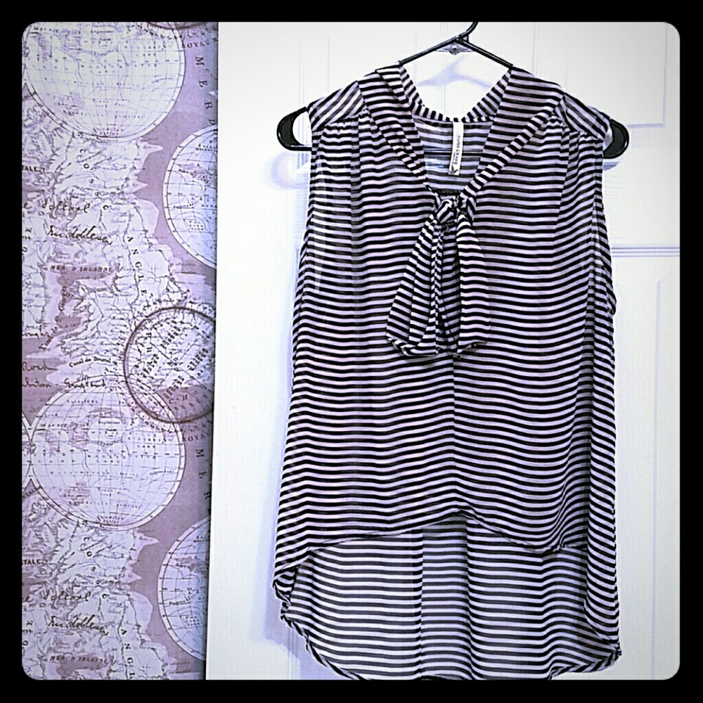 Paper Crane Stripe Tie Tank Top