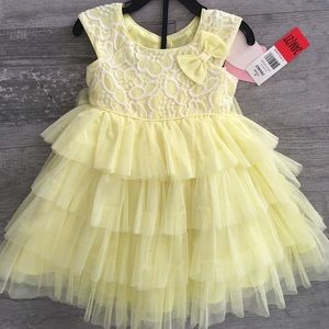 2 pc yellow tulle dress w/ diaper cover