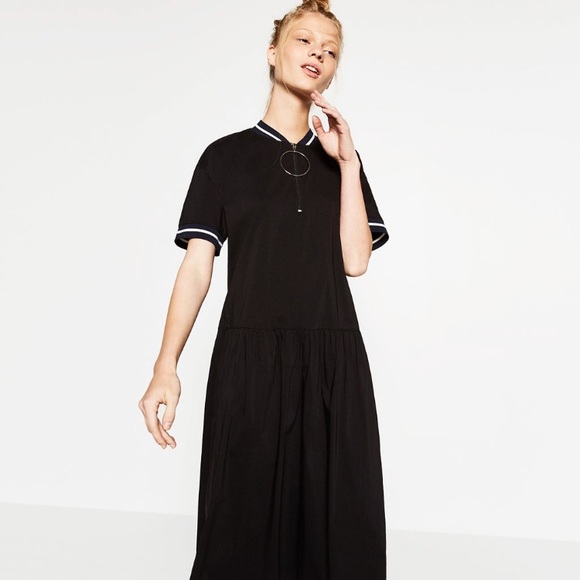 🆕 Zara Black Midi Dress - Picture 3 of 7