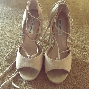 Steve Madden lace up suede heels