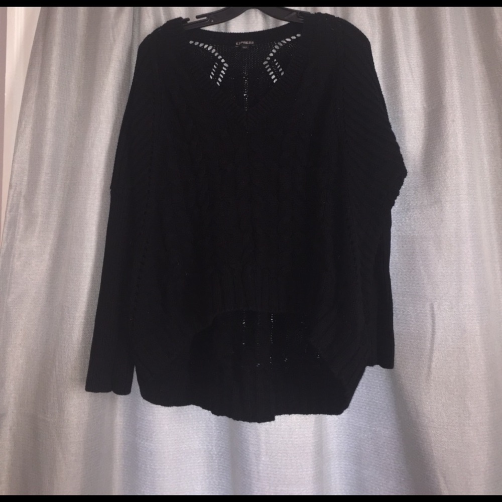 black v-neck sweater
