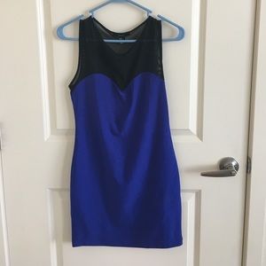 Blue and black tight dress