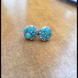 Rose gold and sea foam green earrings