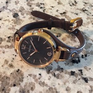 Leather Fossil Watch
