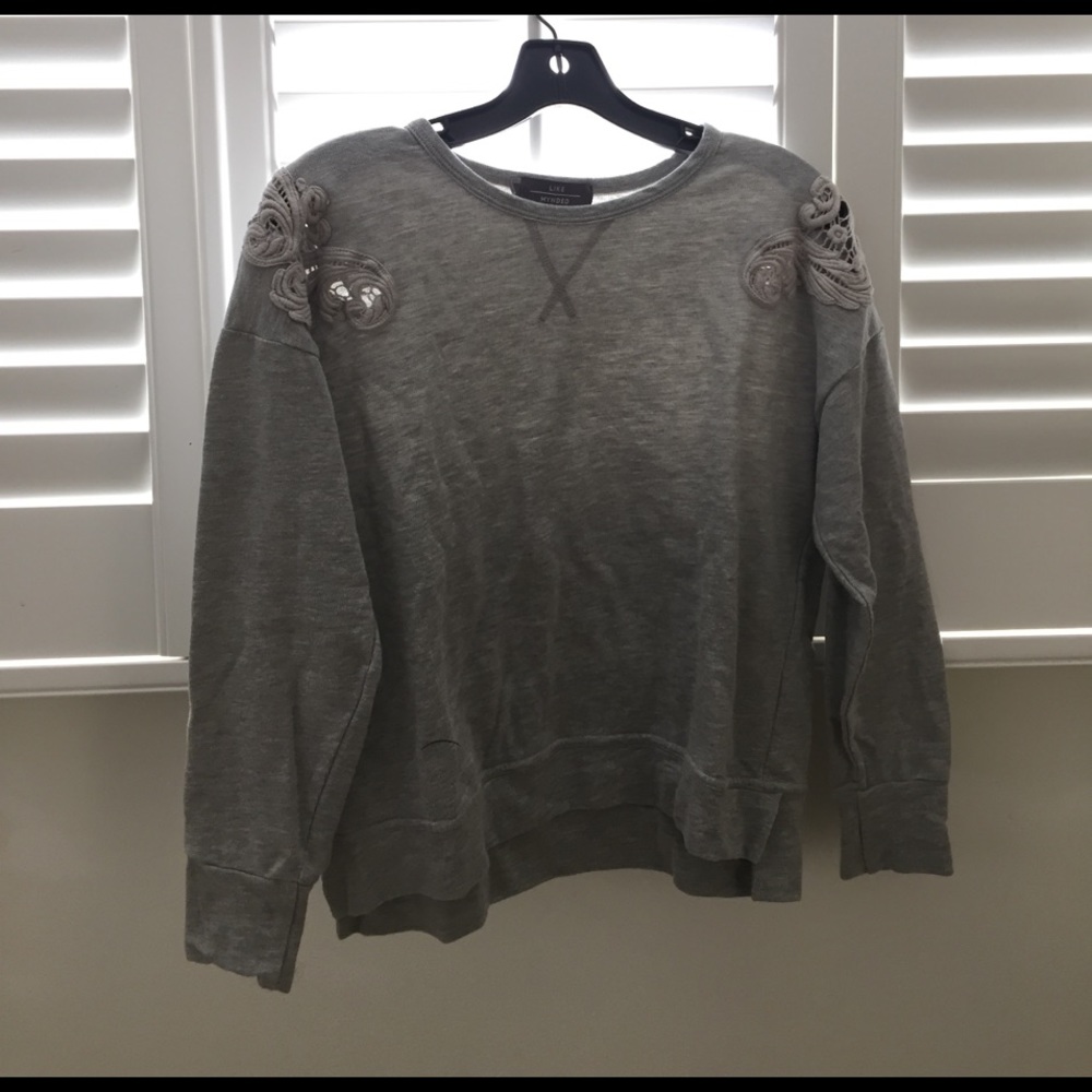 Grey sweatshirt with embroidery
