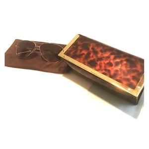 Tory Burch Logo Aviator Sunglasses