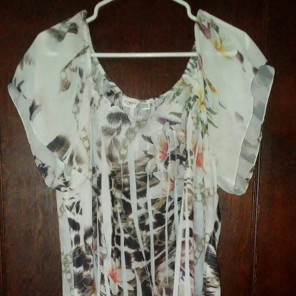 CATO WOMAN SHEER TUNIC TOP BLOUSE