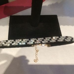 Clear & Black Bling Choker with adjustable lock