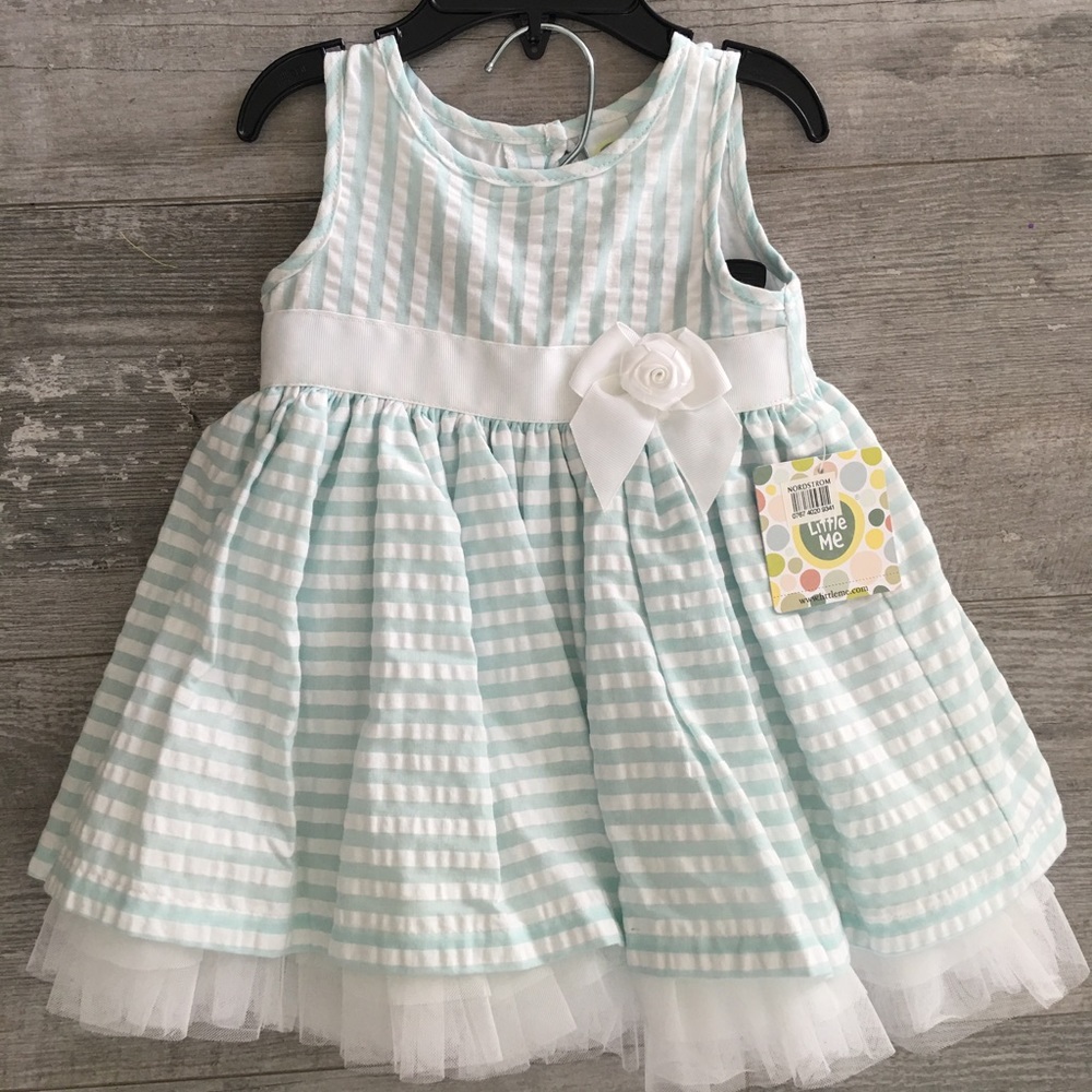 Stripped dress with tulle