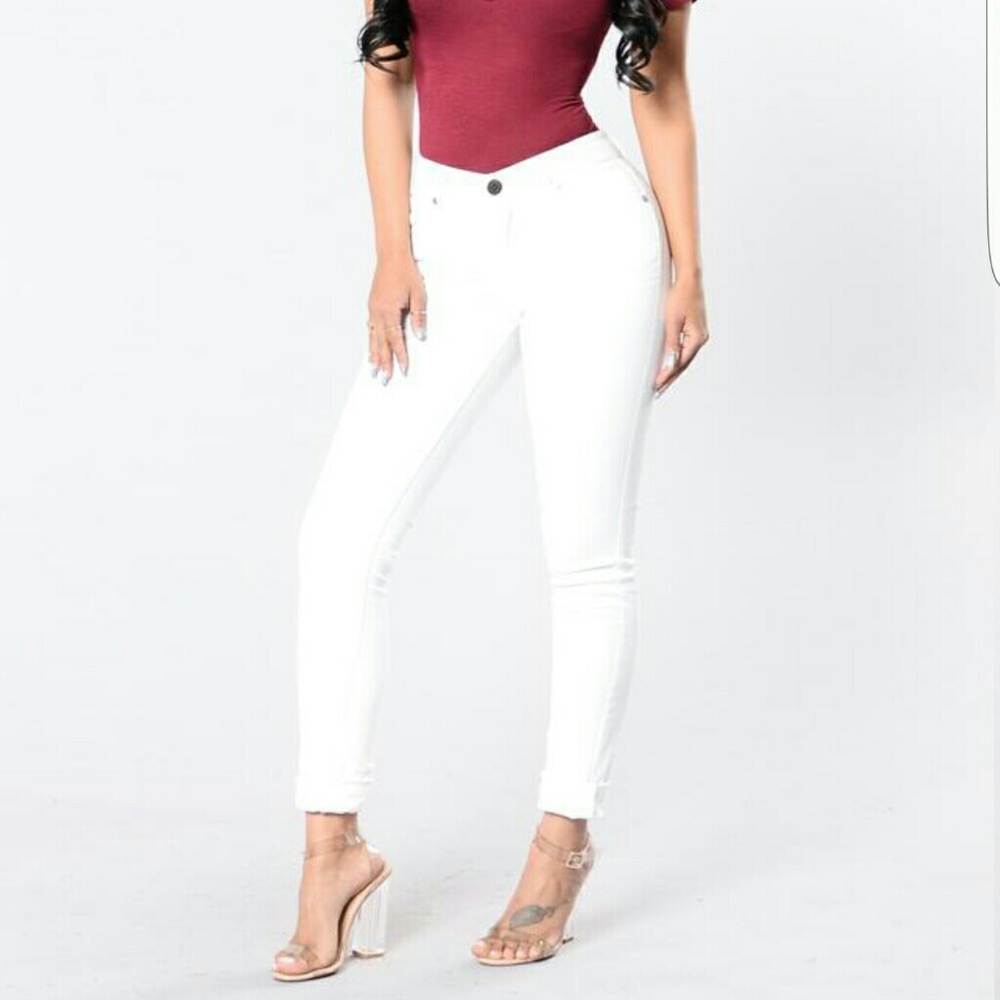 White stretch pant