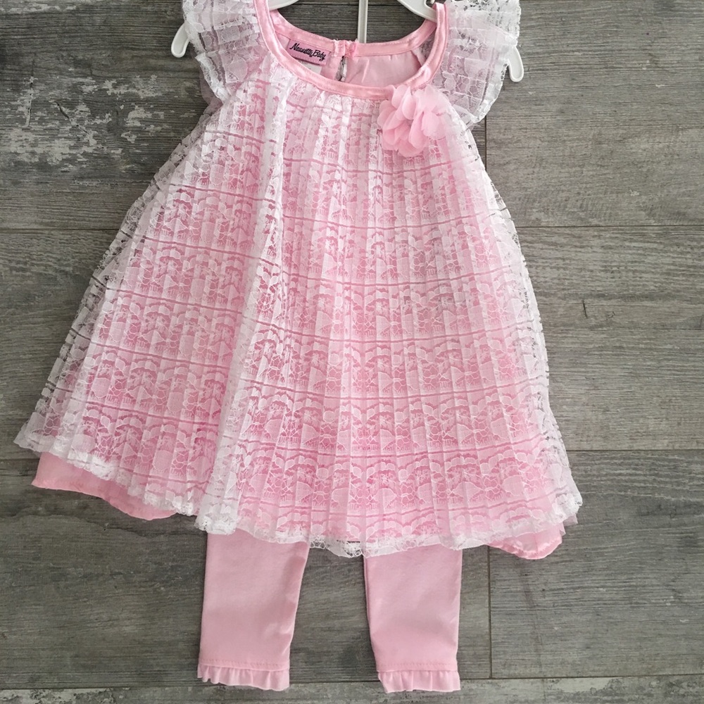 Pink lace top & legging set