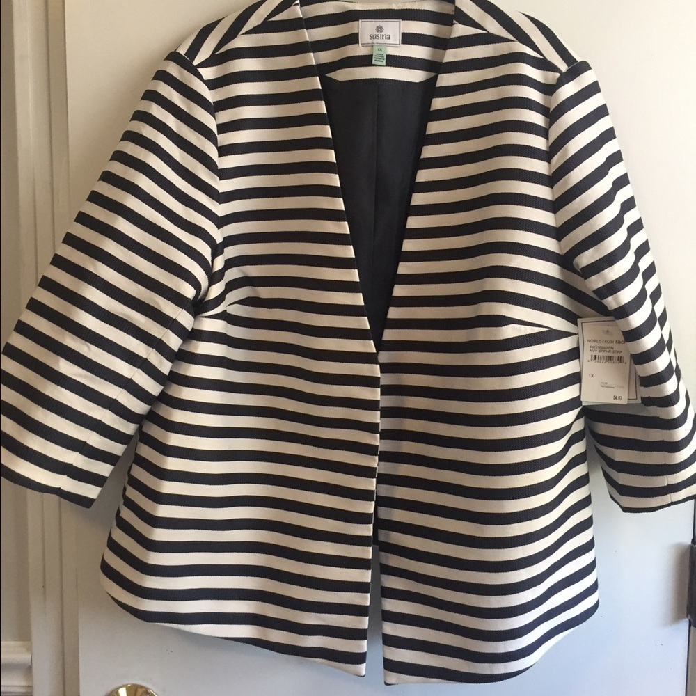SOLD Plus size stripe blazer NWT