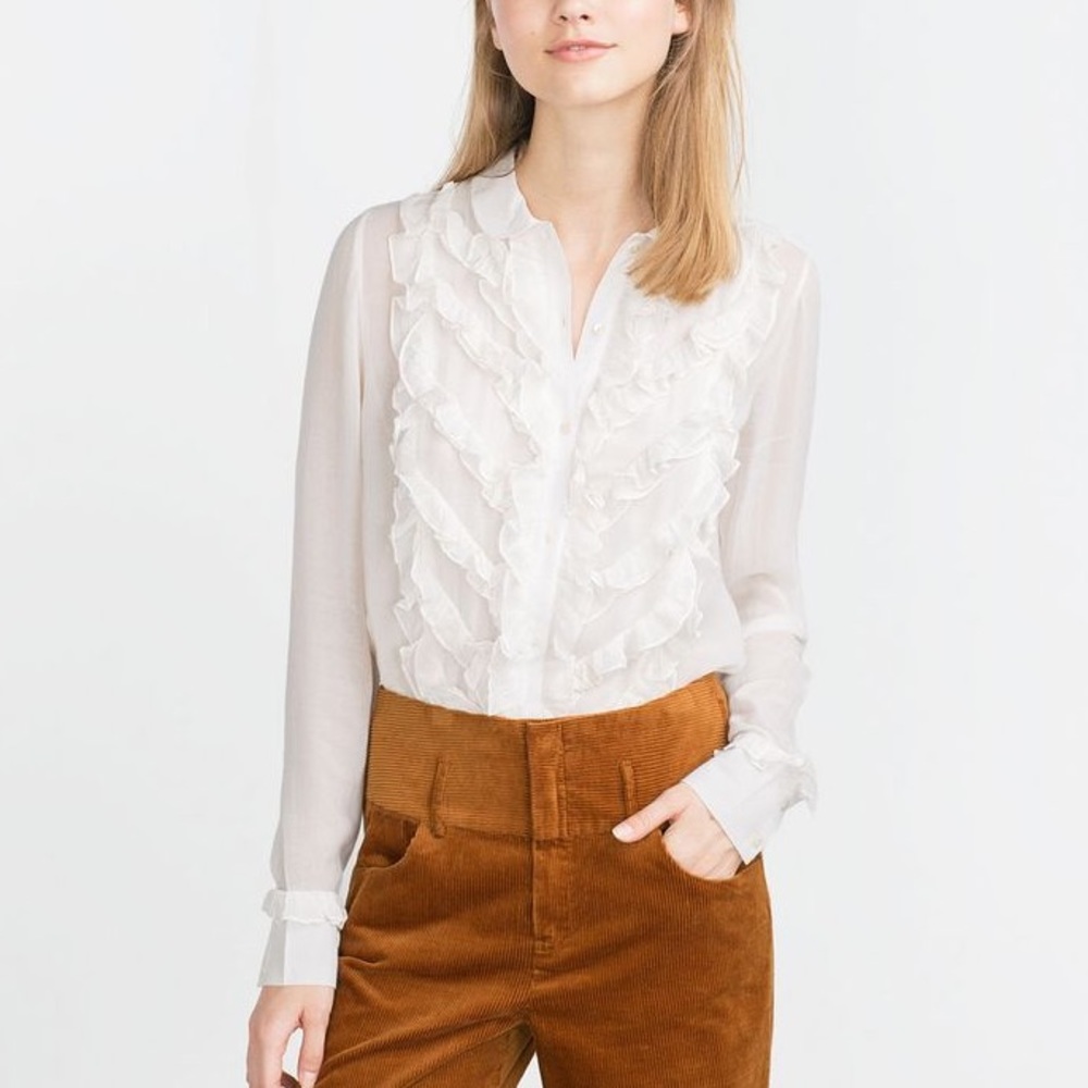 Zara Shirt with Front Frill
