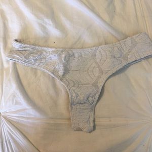 White and Silver Midori Bikinis Whale Tale Bottom