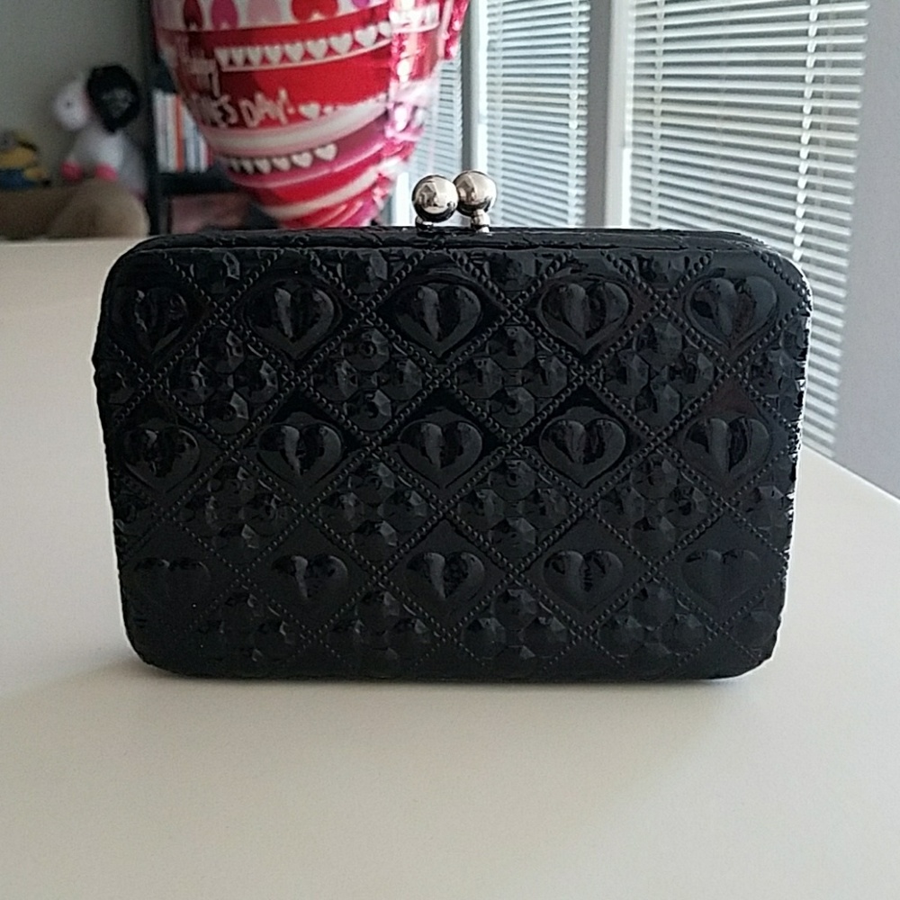 Cute Little Black Clutch with Silver Hardware