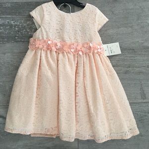 Peach floral lace dress
