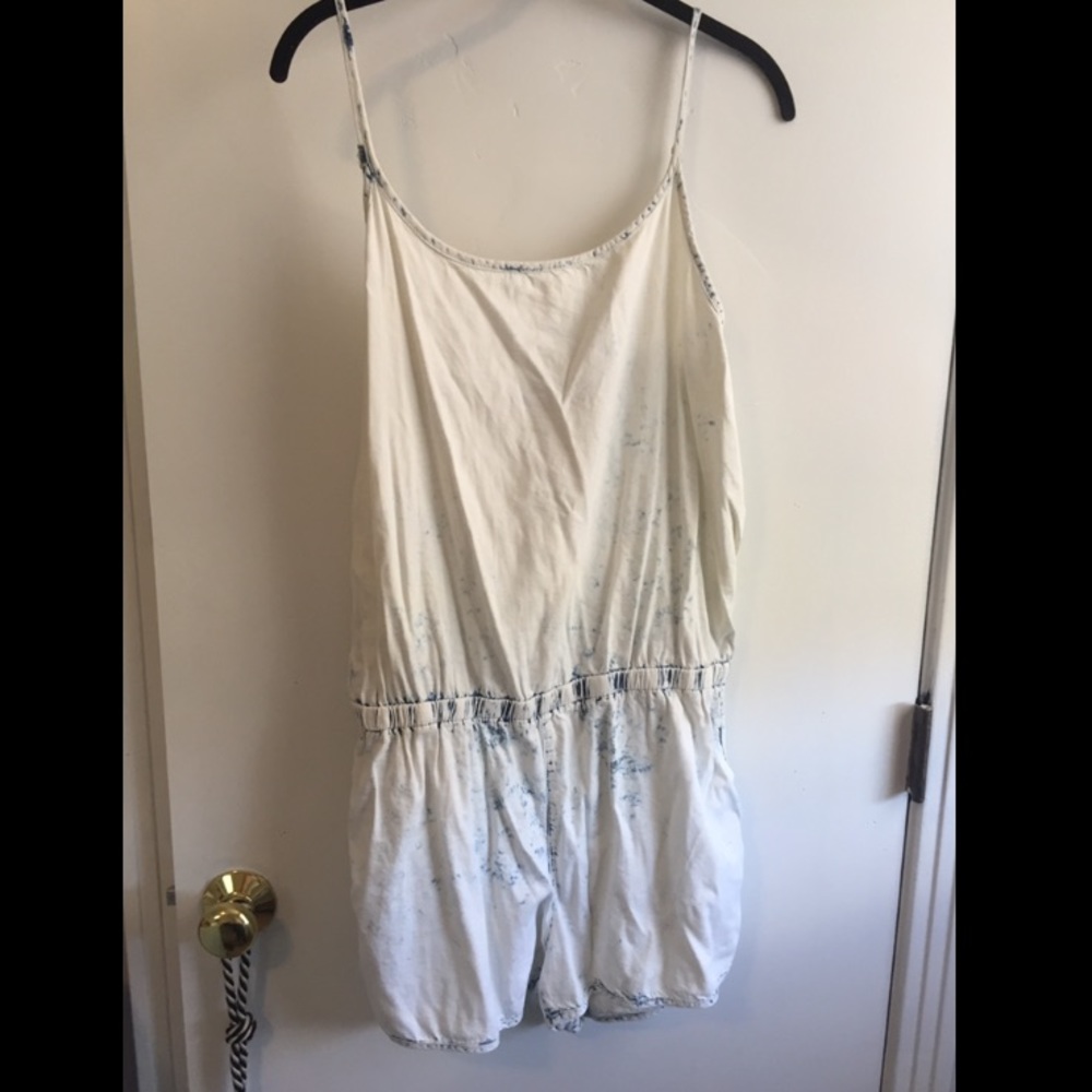 SOLD NWT acid wash denim romper