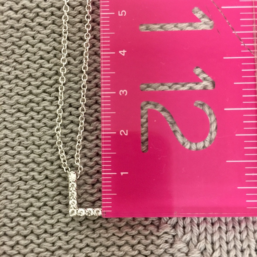 .925 Sterling 1/2" Initial CZ Necklaces, NWT - Picture 3 of 5